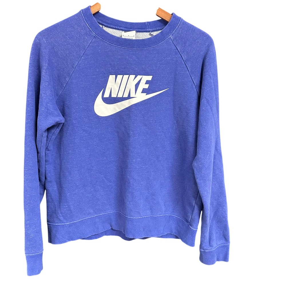 Nike Sportswear Essential Crewneck Sweatshirt Purple Logo BV4112-430 Womens  M